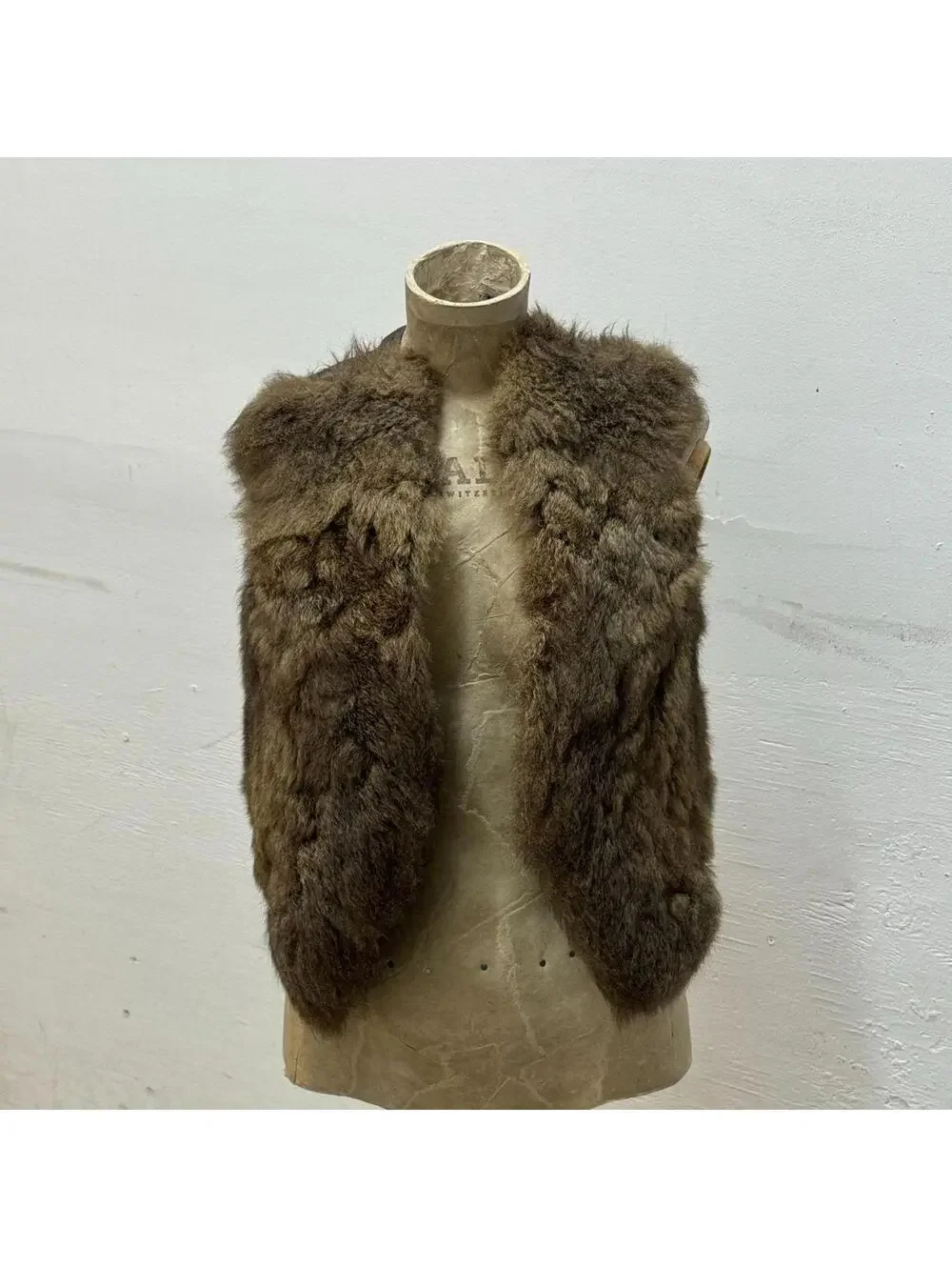 Vintage 60s 70s Rabbit Fur Western Film Costume Vest